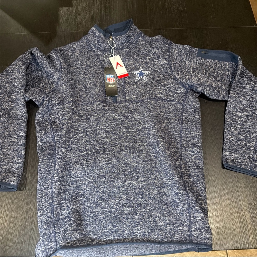 NFL Team Logo Men's Blue Sweater Dallas Cowboys quarter zip size m